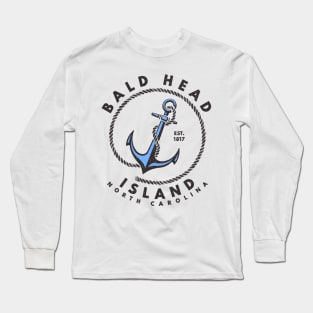 Vintage Anchor and Rope for Traveling to Bald Head Island, North Carolina Long Sleeve T-Shirt